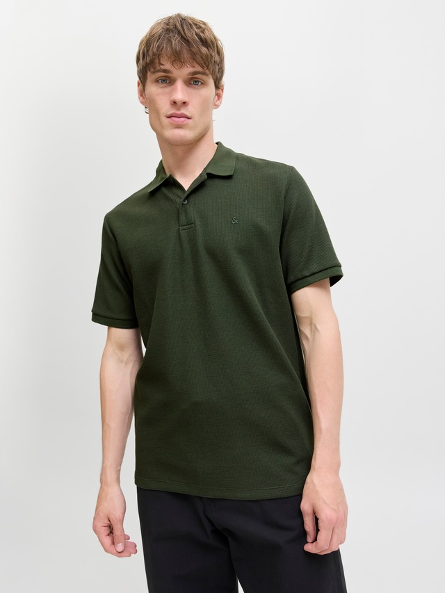 Jack & Jones »JJEAUSTIN POLO SS NOOS« Materialmix, regular fit