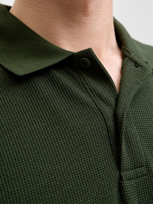 Jack & Jones »JJEAUSTIN POLO SS NOOS« Materialmix, regular fit