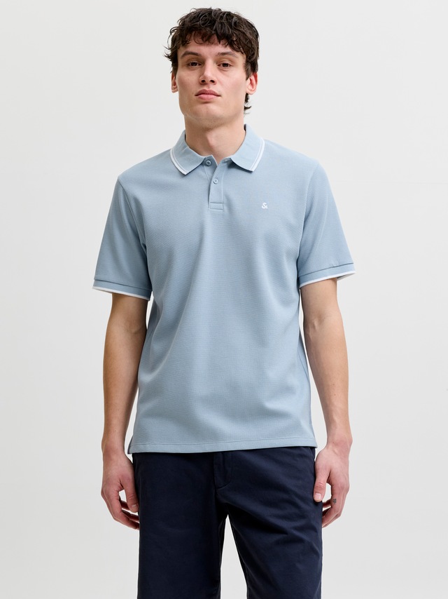 Jack & Jones »JJEAUSTIN POLO SS NOOS« Materialmix, regular fit