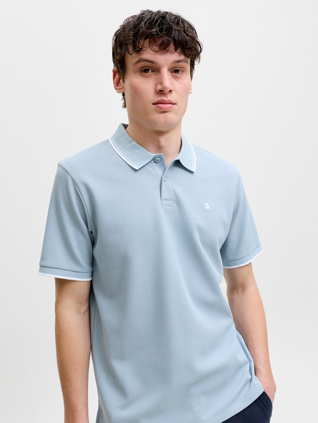Jack & Jones »JJEAUSTIN POLO SS NOOS« Materialmix, regular fit