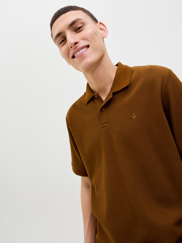 Jack & Jones »JJEAUSTIN POLO SS NOOS« Materialmix, regular fit