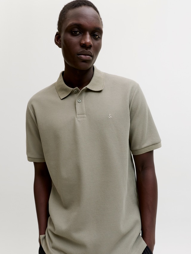 Jack & Jones »JJEAUSTIN POLO SS NOOS« Materialmix, regular fit