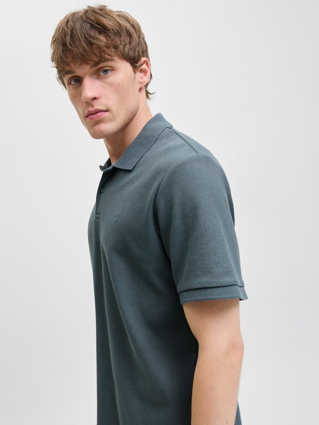 Jack & Jones »JJEAUSTIN POLO SS NOOS« Materialmix, regular fit