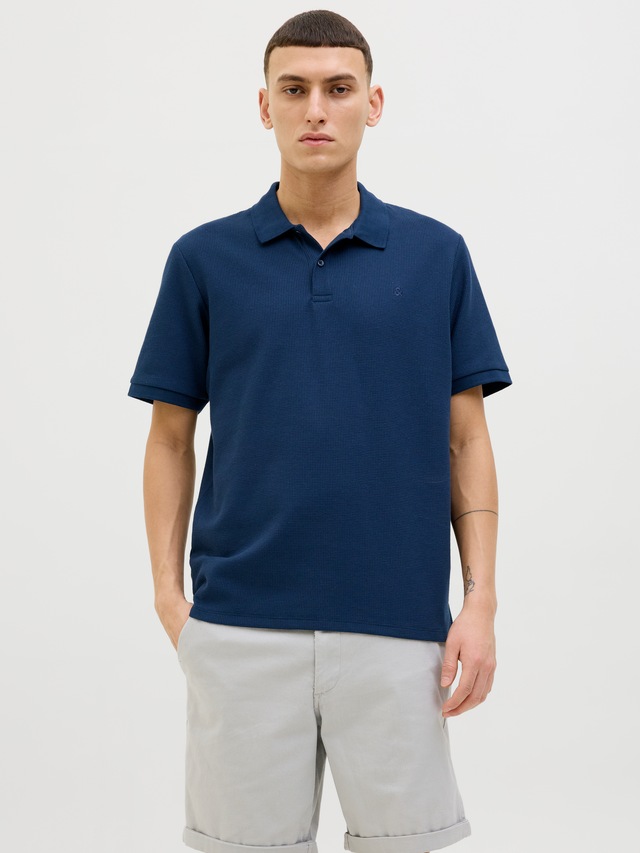 Jack & Jones »JJEAUSTIN POLO SS NOOS« Materialmix, regular fit