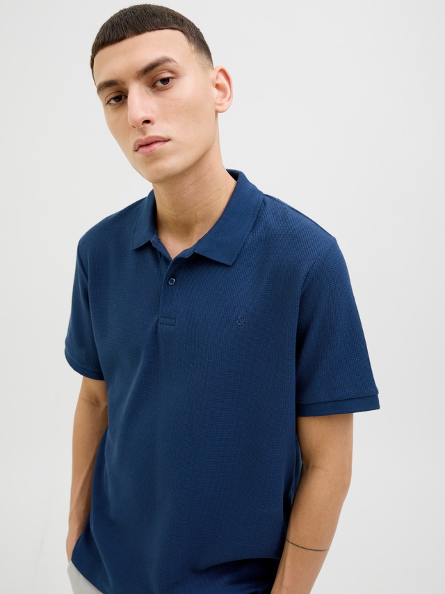 Jack & Jones »JJEAUSTIN POLO SS NOOS« Materialmix, regular fit