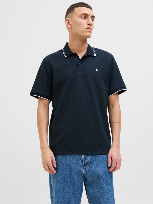 Jack & Jones »JJEAUSTIN POLO SS NOOS« Materialmix, regular fit