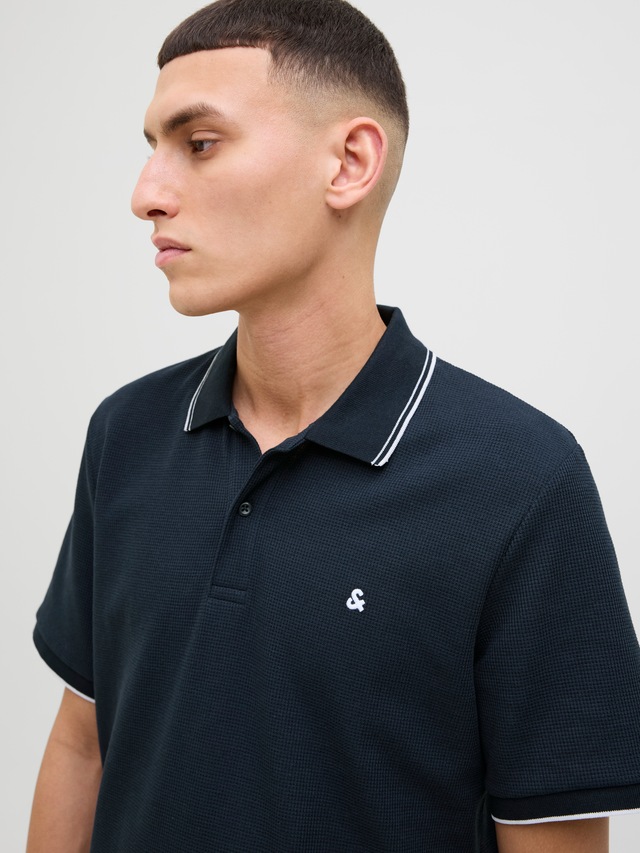 Jack & Jones »JJEAUSTIN POLO SS NOOS« Materialmix, regular fit