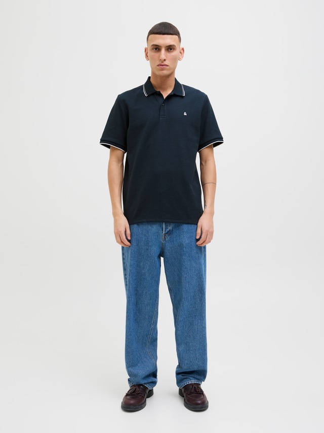 Jack & Jones »JJEAUSTIN POLO SS NOOS« Materialmix, regular fit