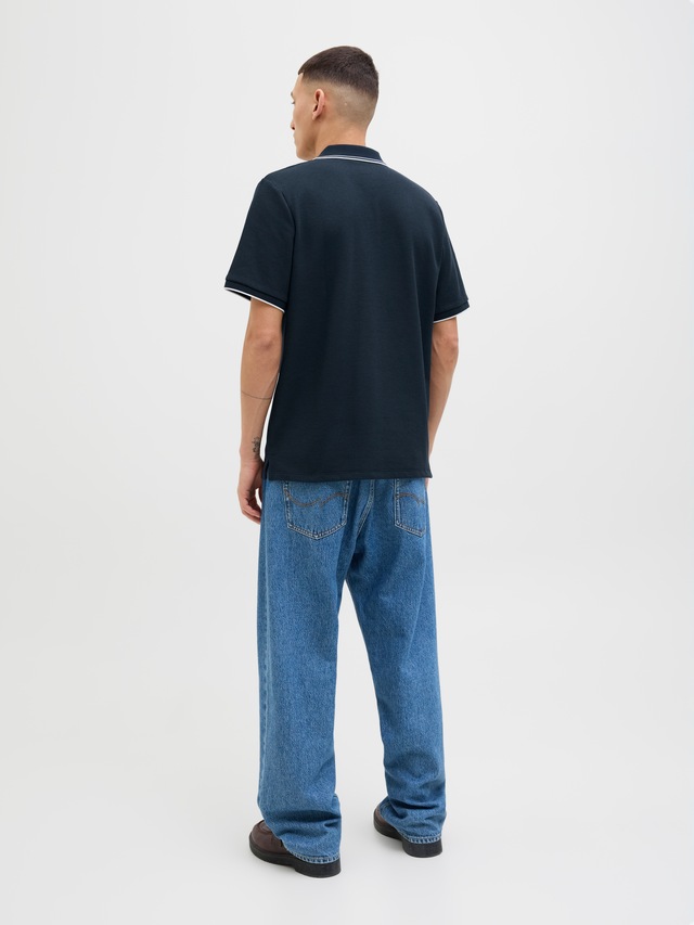 Jack & Jones »JJEAUSTIN POLO SS NOOS« Materialmix, regular fit