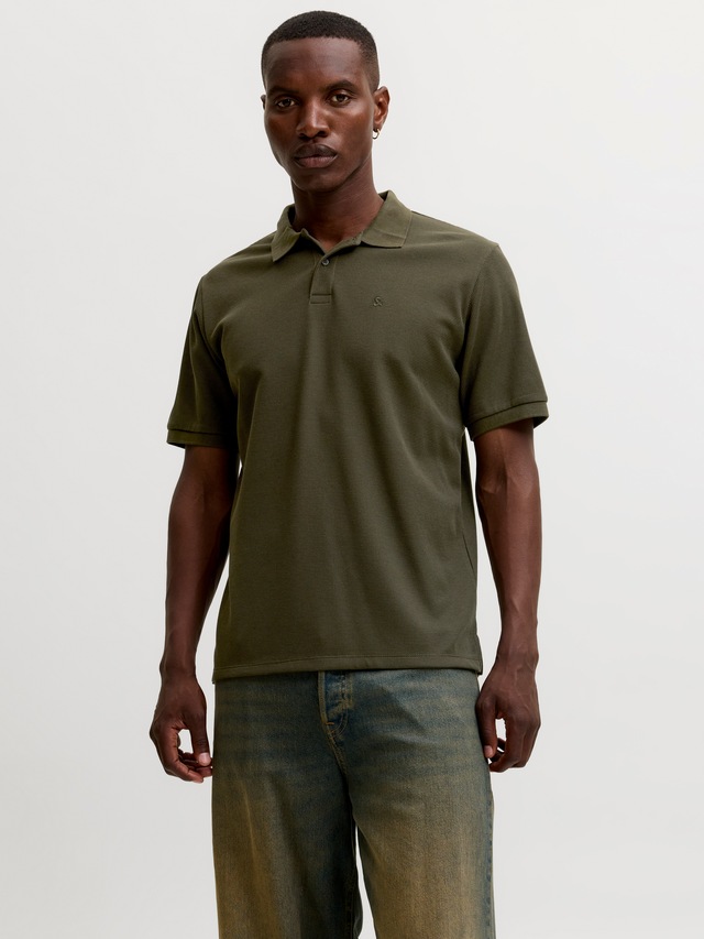 Jack & Jones »JJEAUSTIN POLO SS NOOS« Materialmix, regular fit