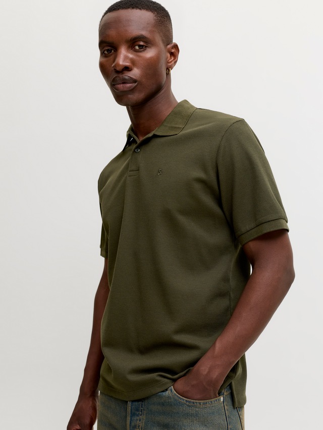 Jack & Jones »JJEAUSTIN POLO SS NOOS« Materialmix, regular fit