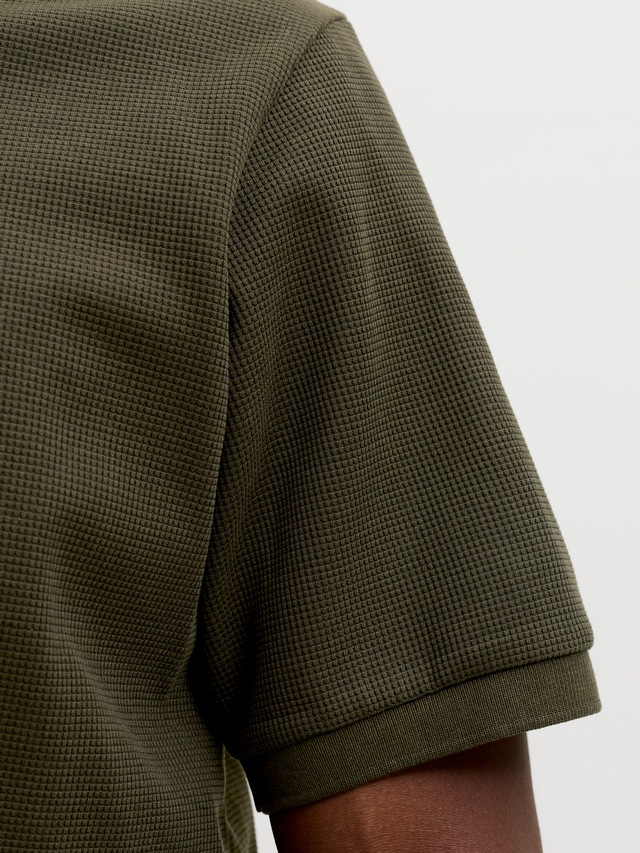 Jack & Jones »JJEAUSTIN POLO SS NOOS« Materialmix, regular fit
