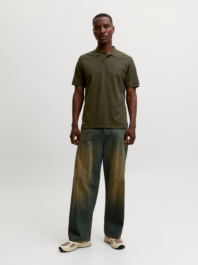 Jack & Jones »JJEAUSTIN POLO SS NOOS« Materialmix, regular fit