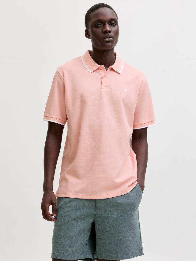 Jack & Jones »JJEAUSTIN POLO SS NOOS« Materialmix, regular fit