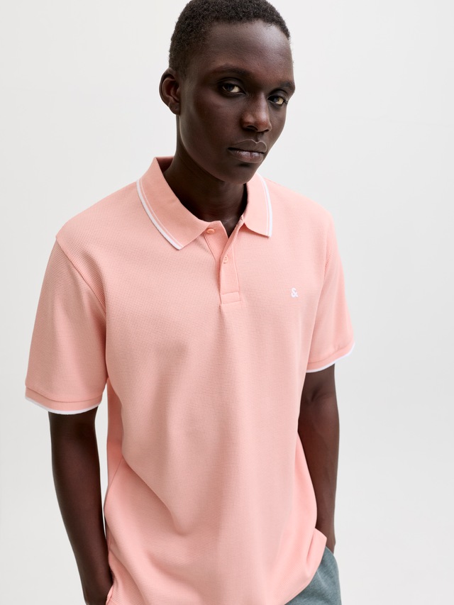 Jack & Jones »JJEAUSTIN POLO SS NOOS« Materialmix, regular fit