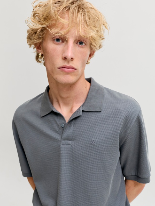 Jack & Jones »JJEAUSTIN POLO SS NOOS« Materialmix, regular fit