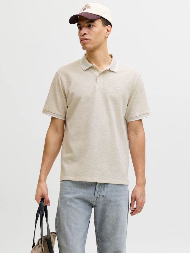 Jack & Jones »JJEAUSTIN POLO SS NOOS« Materialmix, regular fit