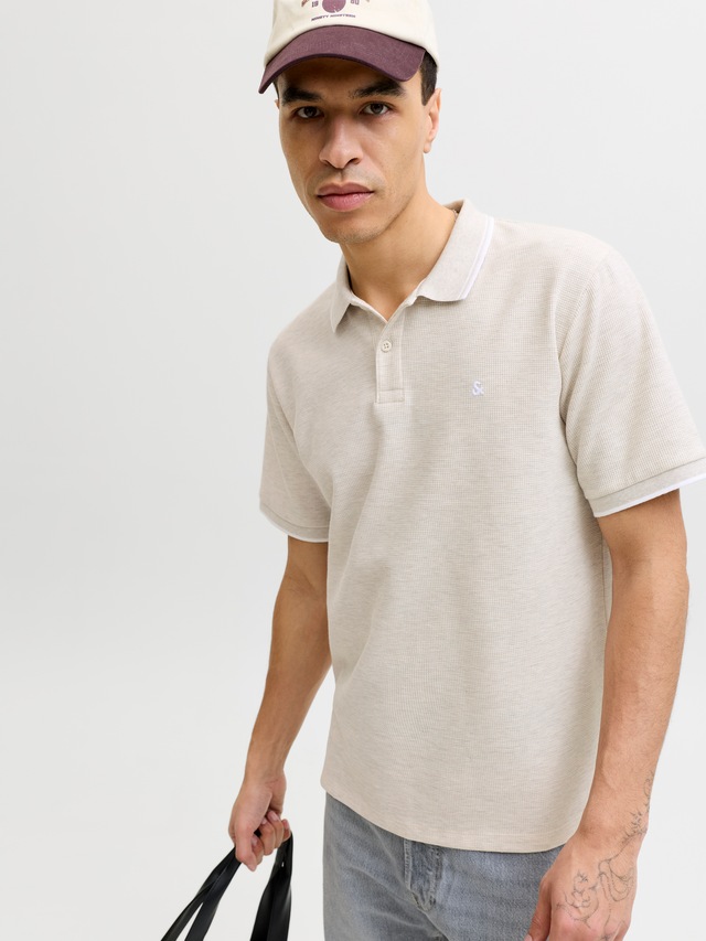 Jack & Jones »JJEAUSTIN POLO SS NOOS« Materialmix, regular fit