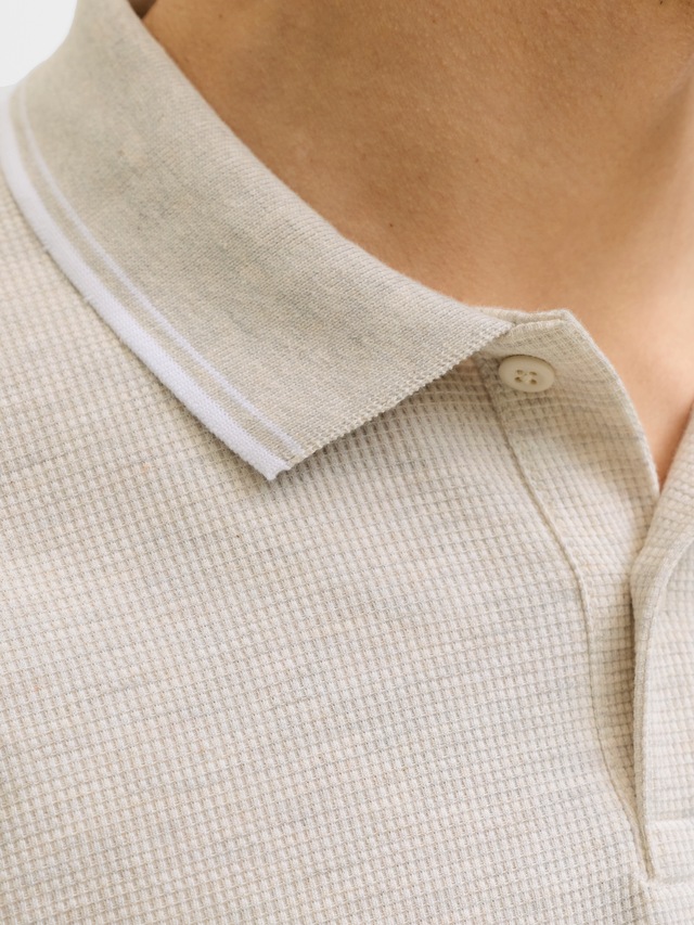 Jack & Jones »JJEAUSTIN POLO SS NOOS« Materialmix, regular fit