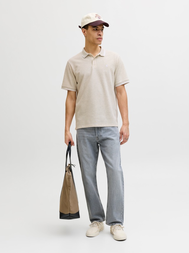Jack & Jones »JJEAUSTIN POLO SS NOOS« Materialmix, regular fit