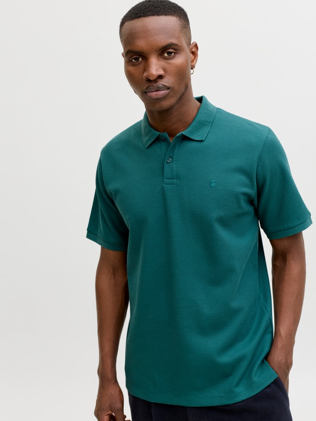 Jack & Jones »JJEAUSTIN POLO SS NOOS« Materialmix, regular fit