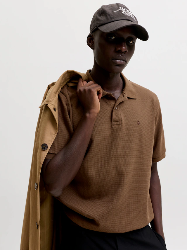 Jack & Jones »JJEAUSTIN POLO SS NOOS« Materialmix, regular fit