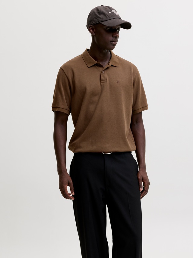 Jack & Jones »JJEAUSTIN POLO SS NOOS« Materialmix, regular fit