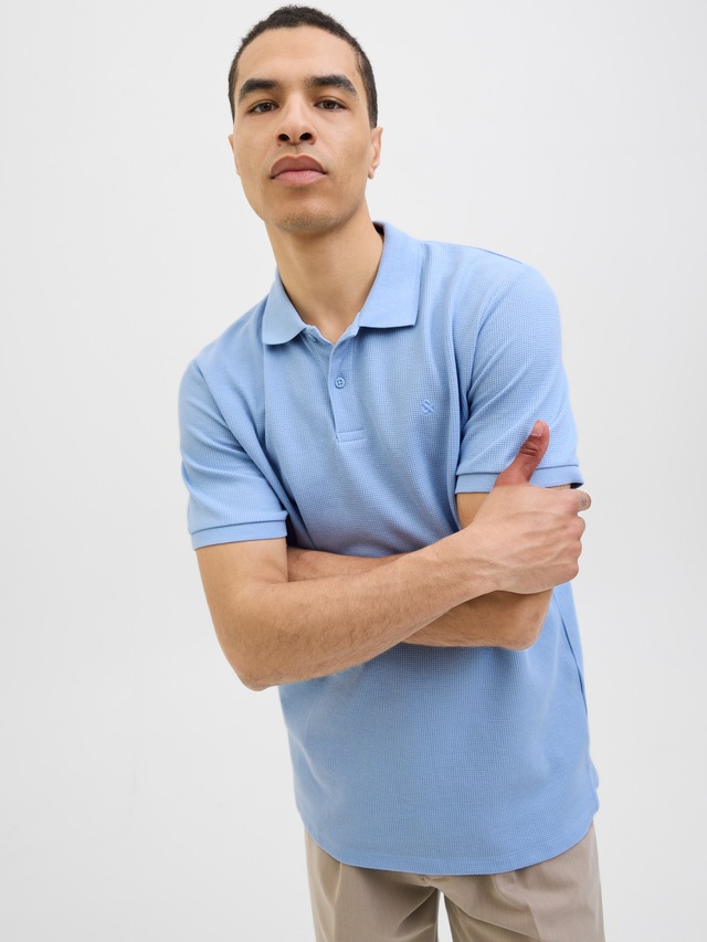 Jack & Jones »JJEAUSTIN POLO SS NOOS« Materialmix, regular fit