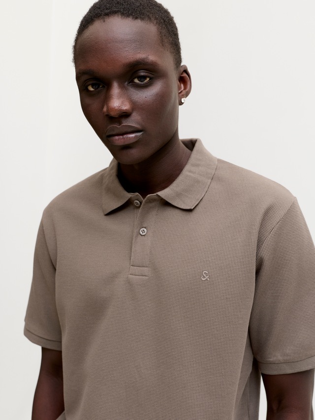 Jack & Jones »JJEAUSTIN POLO SS NOOS« Materialmix, regular fit