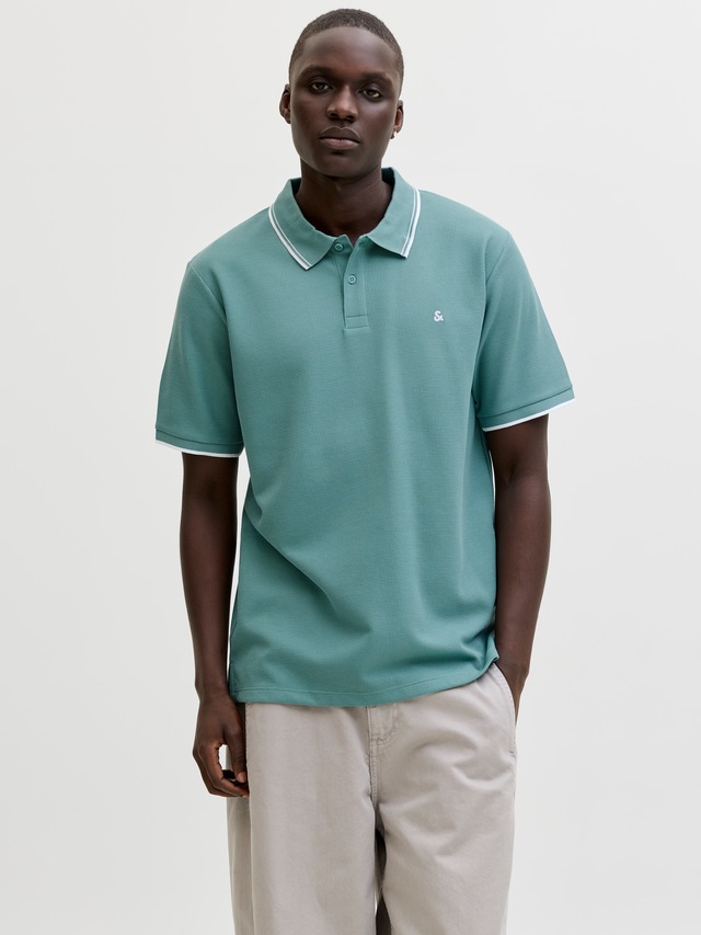 Jack & Jones »JJEAUSTIN POLO SS NOOS« Materialmix, regular fit