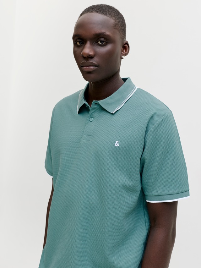 Jack & Jones »JJEAUSTIN POLO SS NOOS« Materialmix, regular fit