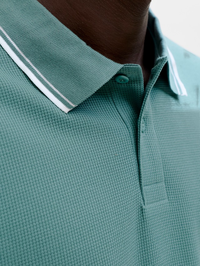 Jack & Jones »JJEAUSTIN POLO SS NOOS« Materialmix, regular fit