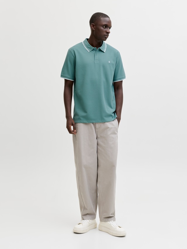 Jack & Jones »JJEAUSTIN POLO SS NOOS« Materialmix, regular fit