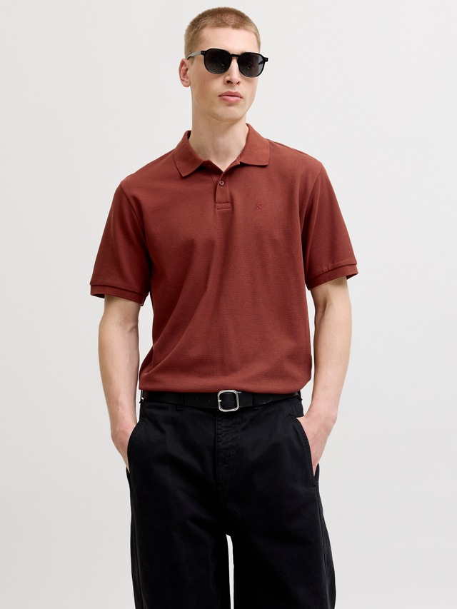 Jack & Jones »JJEAUSTIN POLO SS NOOS« Materialmix, regular fit