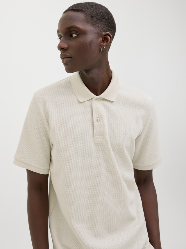 Jack & Jones »JJEAUSTIN POLO SS NOOS« Materialmix, regular fit