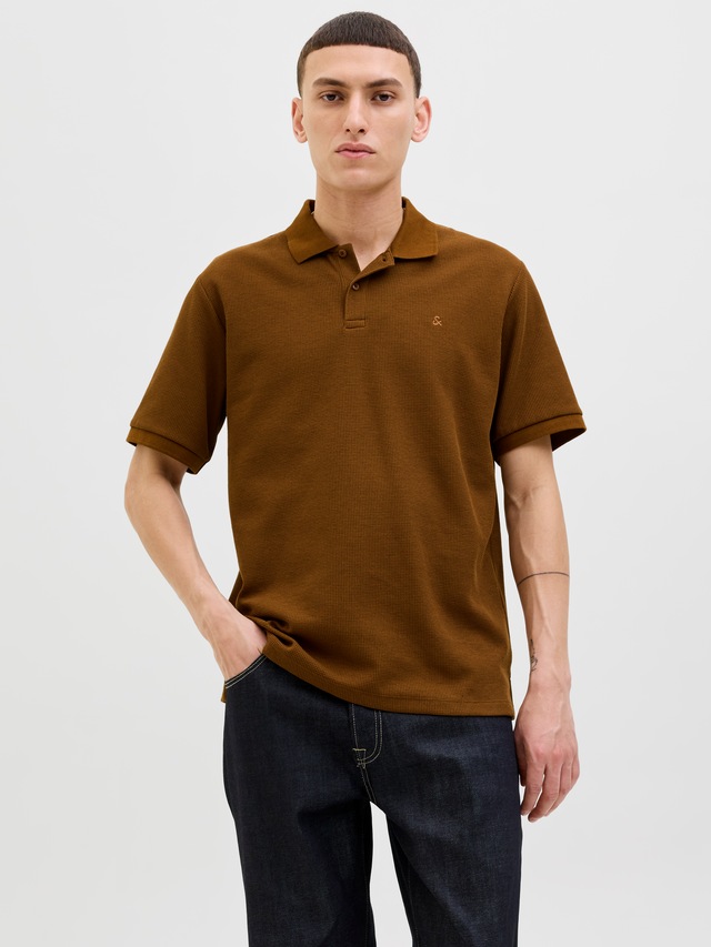 Jack & Jones »JJEAUSTIN POLO SS NOOS« Materialmix, regular fit