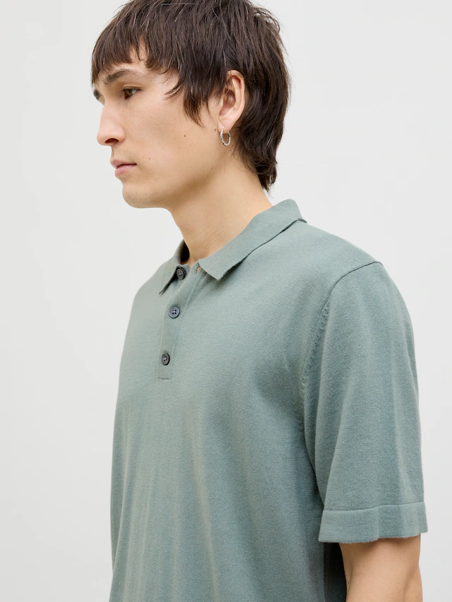 Jack & Jones Kurzarmpullover »JJEEMIL KNIT RELAXED POLO SS SN« mit Polo Kragen