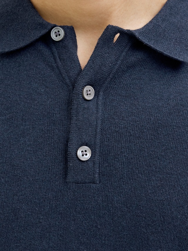 Jack & Jones Kurzarmpullover »JJEEMIL KNIT RELAXED POLO SS SN« mit Polo Kragen