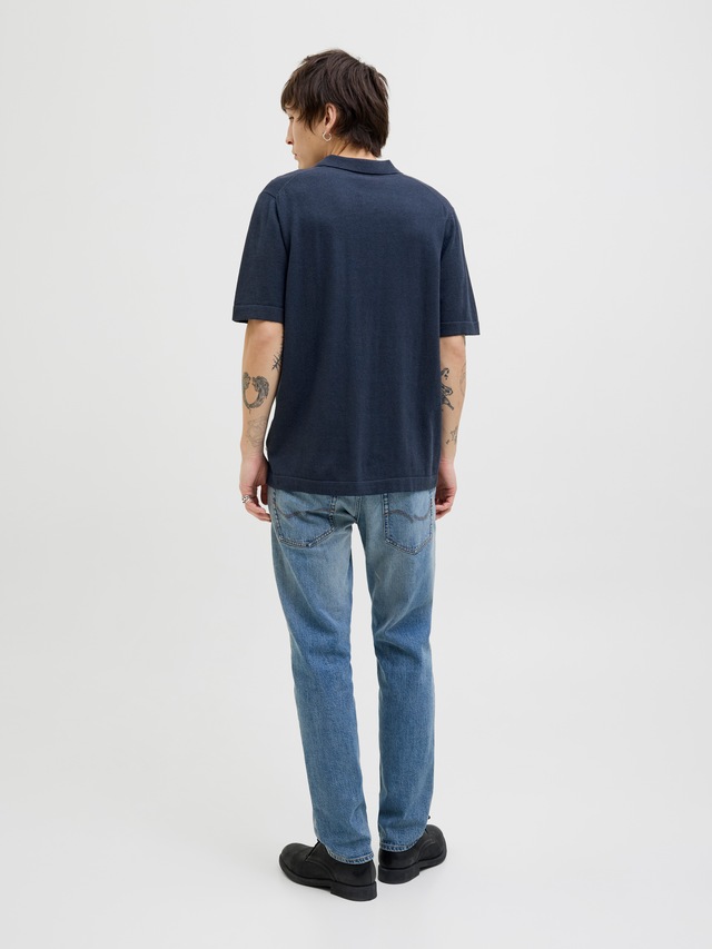 Jack & Jones Kurzarmpullover »JJEEMIL KNIT RELAXED POLO SS SN« mit Polo Kragen
