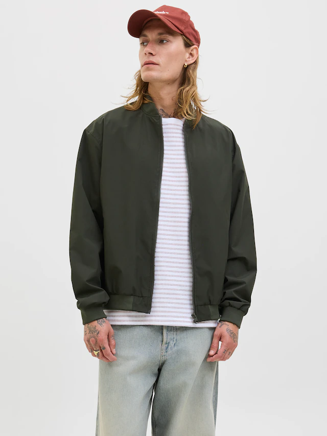 Jack & Jones Bomberjacke »JJECHARGE BOMBER JACKET NOOS« ohne Kapuze mit Rippbündchen