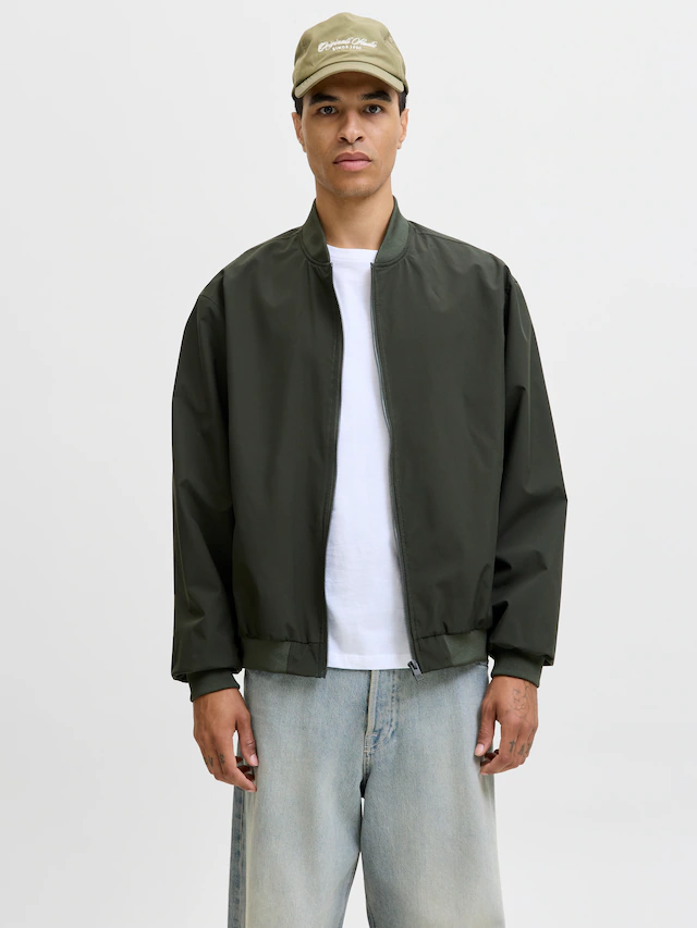 Jack & Jones Bomberjacke »JJECHARGE BOMBER JACKET NOOS« ohne Kapuze mit Rippbündchen