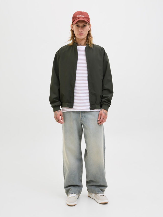 Jack & Jones Bomberjacke »JJECHARGE BOMBER JACKET NOOS« ohne Kapuze mit Rippbündchen