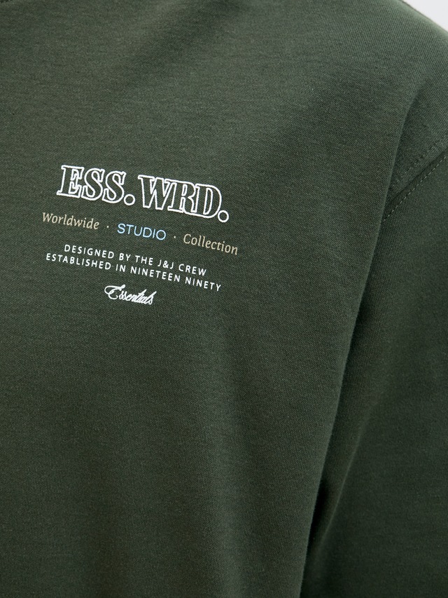 Jack & Jones Rundhalsshirt »JJEURBAN EDGE STUDIO TEE SS O-NECK NOOS« mit Front und Back Print
