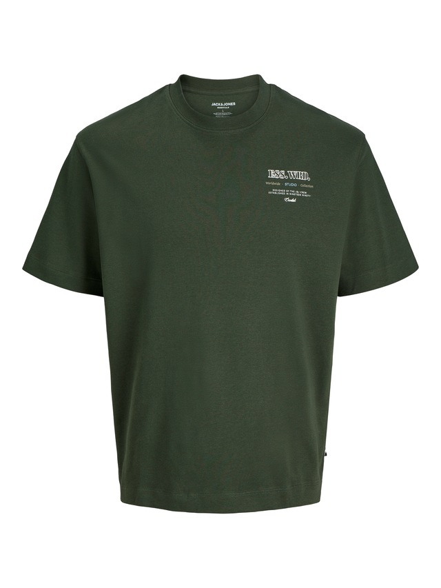 Jack & Jones Rundhalsshirt »JJEURBAN EDGE STUDIO TEE SS O-NECK NOOS« mit Front und Back Print