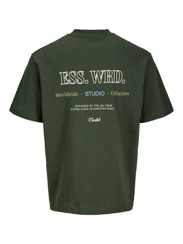 Jack & Jones Rundhalsshirt »JJEURBAN EDGE STUDIO TEE SS O-NECK NOOS« mit Front und Back Print
