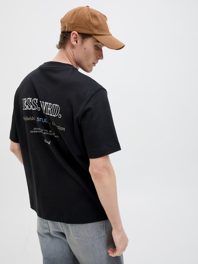 Jack & Jones Rundhalsshirt »JJEURBAN EDGE STUDIO TEE SS O-NECK NOOS« mit Front und Back Print