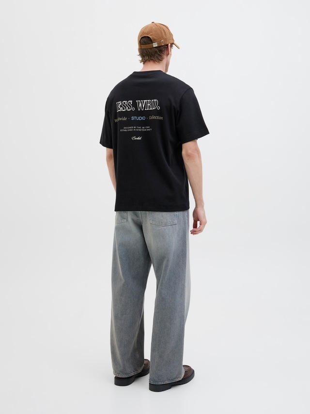 Jack & Jones Rundhalsshirt »JJEURBAN EDGE STUDIO TEE SS O-NECK NOOS« mit Front und Back Print
