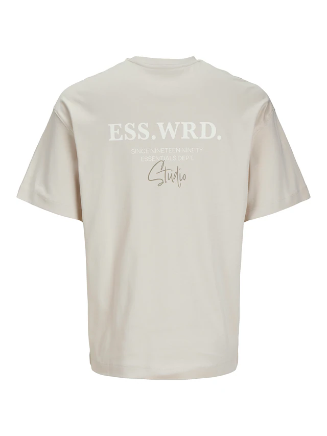 Jack & Jones Rundhalsshirt »JJEURBAN EDGE STUDIO TEE SS O-NECK NOOS« mit Front und Back Print