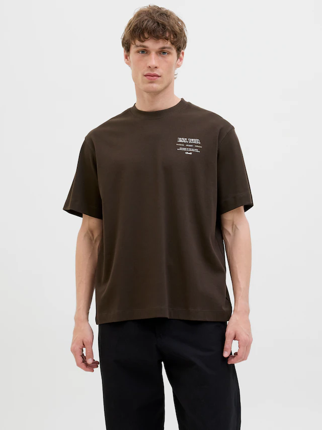 Jack & Jones Rundhalsshirt »JJEURBAN EDGE STUDIO TEE SS O-NECK NOOS« mit Front und Back Print
