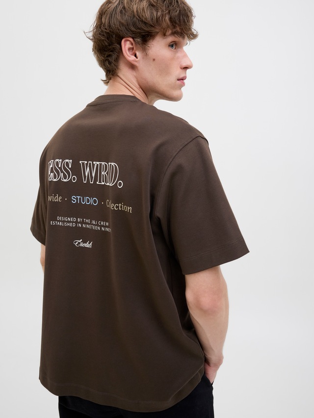 Jack & Jones Rundhalsshirt »JJEURBAN EDGE STUDIO TEE SS O-NECK NOOS« mit Front und Back Print